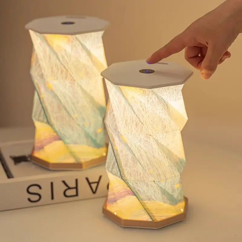 Van Gogh starry night light origami light merchandise warm romantic desk lamp creative decoration bedroom bedside ambient light