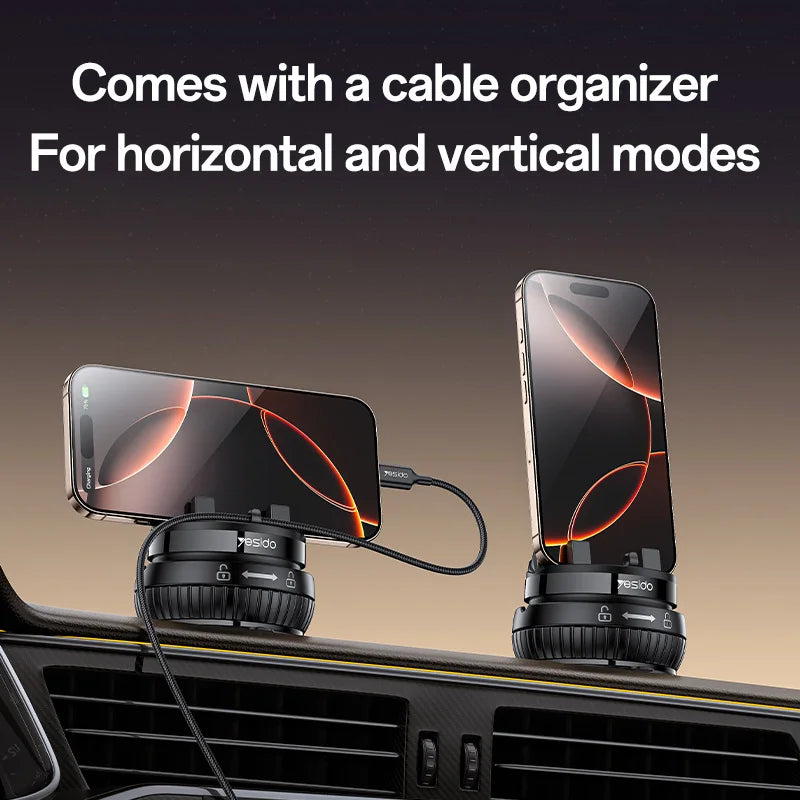 Ultra Strong Magnetic Phone Holder Foldable Design 360° Adjustable Vacuum Mount for Car Desk Bathroom Universal Use 2025 New