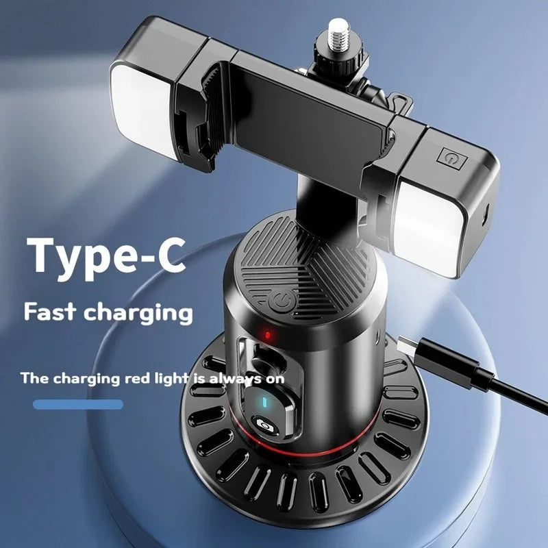 MEUYAG 360° Rotation Gimbal Stabilizer Selfie Stick Desktop Face Tracking Gimbal With Bluetooth Remote Shutter and Light Holder