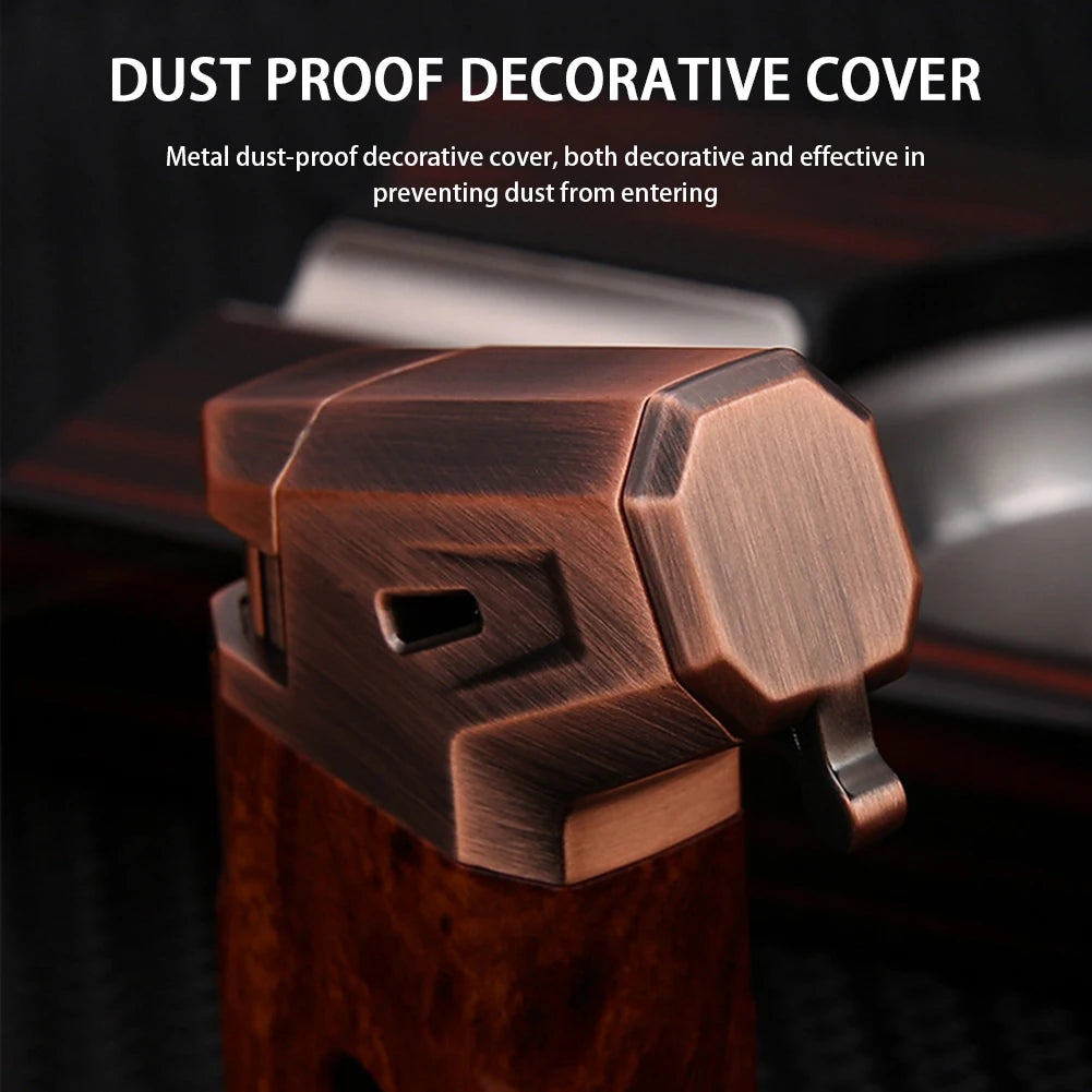 Wood Grain Torches Lighter with V-Cutter All Purpose Cool Refillable Lighters for Men Adults Teens