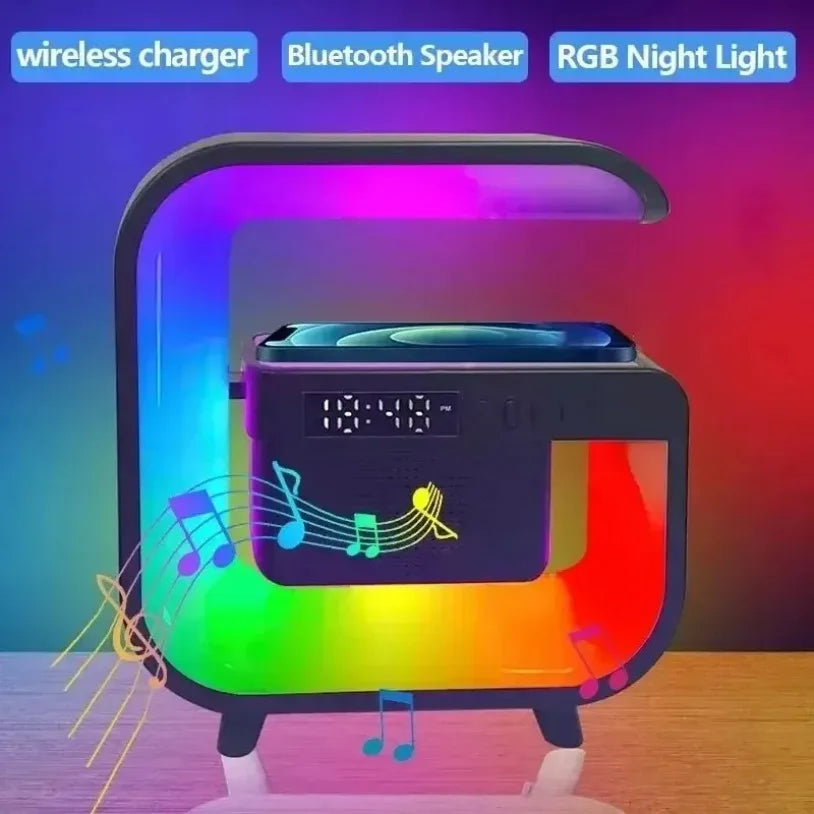 Bluetooth speaker wireless charging RGB compatible with iPhone, Samsung, Xiaomi 15W fast charging stand pad
