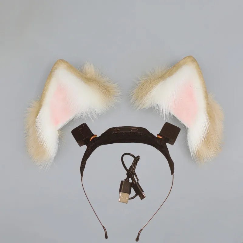 Rechargable Electric Moving Cat Ear Hairband Girl Gift Cosplay Props Carnival Halloween Club Masquerade Party Headwear