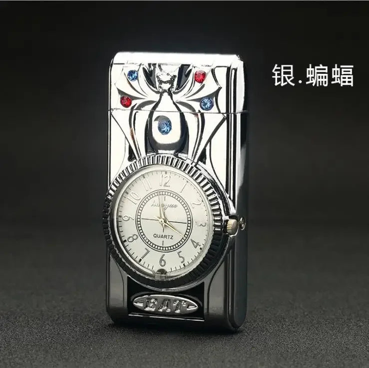 Gecko Shape Quartz Clock Lighter, Compact Gas Lighter, Butane Jet Torch, Cigarette Cigar, Direct Fire Lighter, Men's Gift