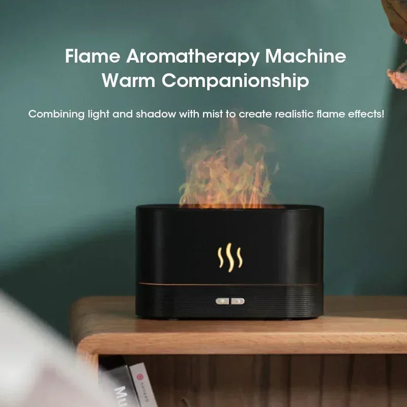 Intelligent Desktop Small Air Humidifier Simulated Flame Aroma Diffuser LED Light Novel Creative Gift for Home Office