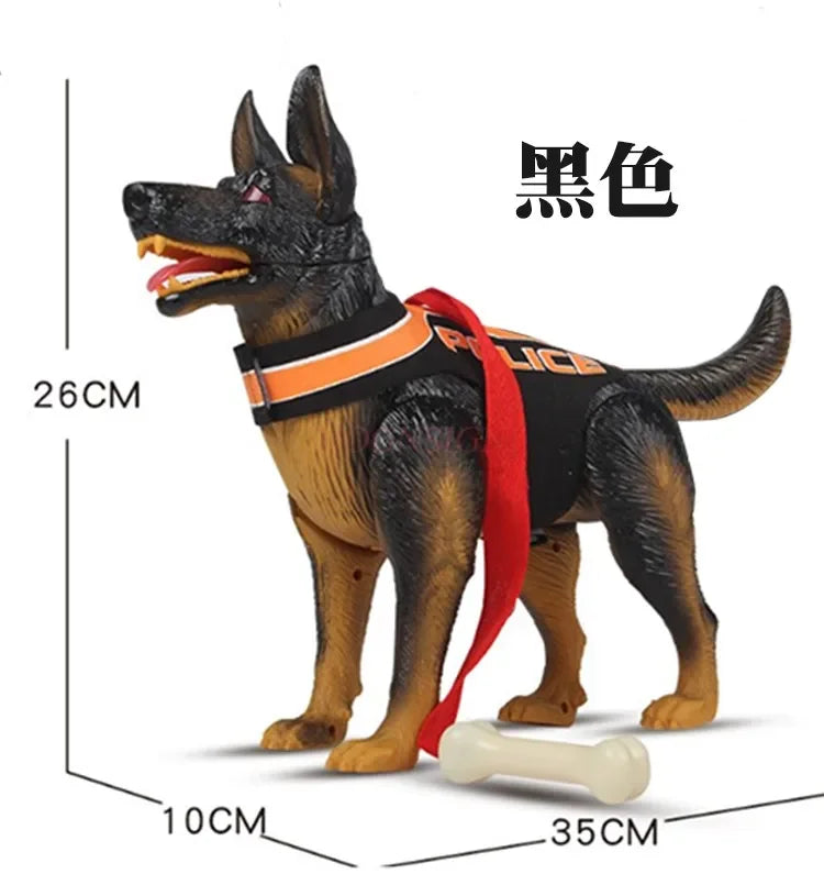 Electric toy dog can bark when walking, children's boy toy simulation plastic police dog
