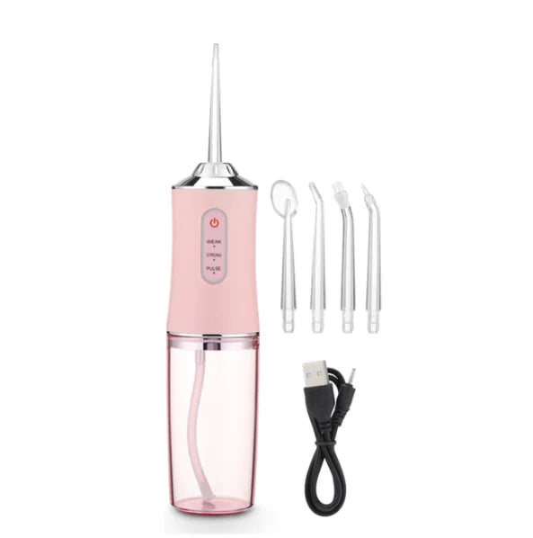 Oral Irrigator kit Portable Dental Water Flosser USB Rechargeable Water Jet Floss Tooth Pick 4 Tip 220ml 3 Modes IPX7 1400rpm