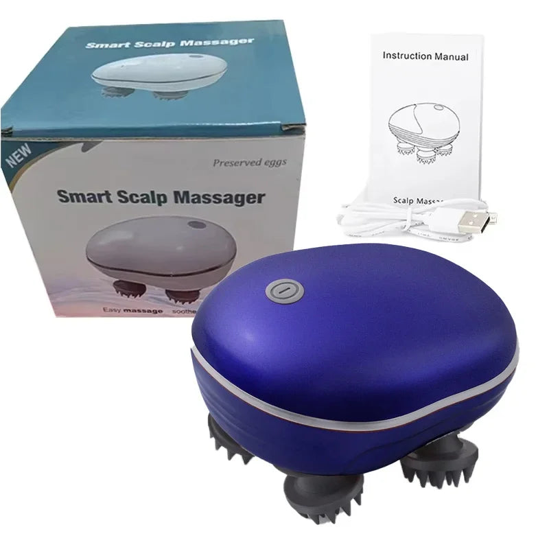 Electric Scalp Head Massager Red Light Therapy Antistress Relax Body Massage Remove Muscle Tension Tiredness Massageador Tool
