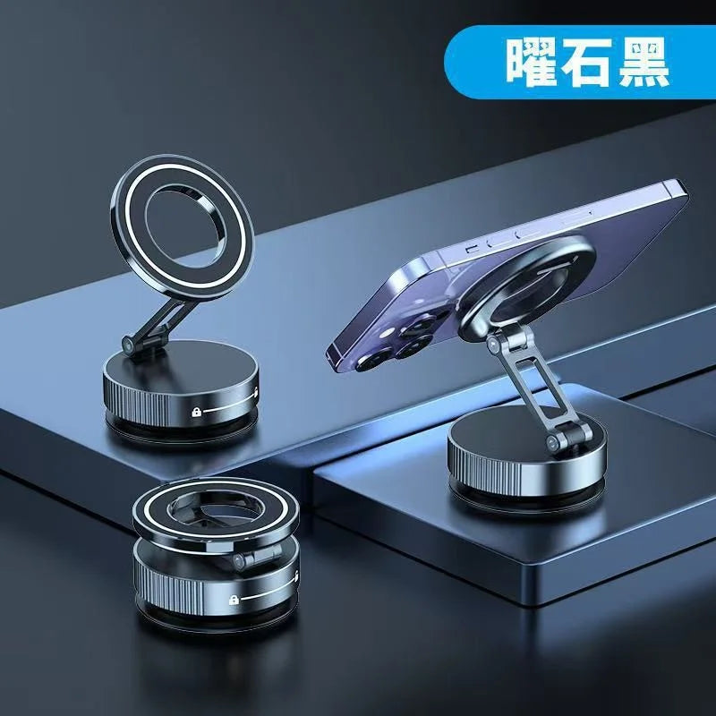 Vacuum Magnet Bracket Stand 360° Adjustment Design Strong Adsorption Magnetic Foldable Phone Holder Car Mount Suction Cup