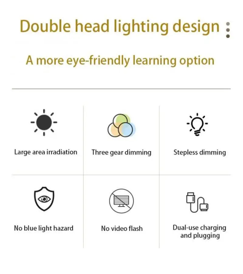 LED Desk Lamp Touch Dimming Table Lamp USB Charging Foldable With Pen Holder Night Light For Bedroom Student Study Reading