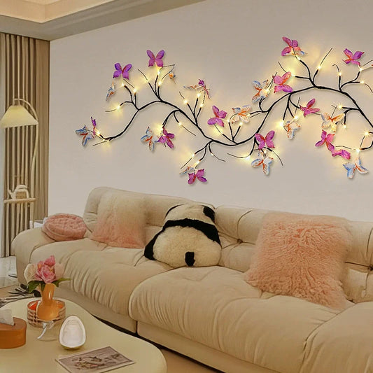 164 of flexible 30 LED willow vine light with butterfly decoration, 8 modes, USB powered butterfly tree night light 1.6m/5.2