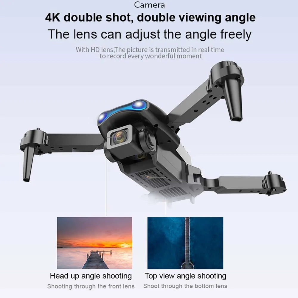 New E99 K3 Mini Drone 4K Pro HD Dual Camera High Hold Mode with WiFi FPV Foldable Aerial Photography RC Quadcopter Helicopter