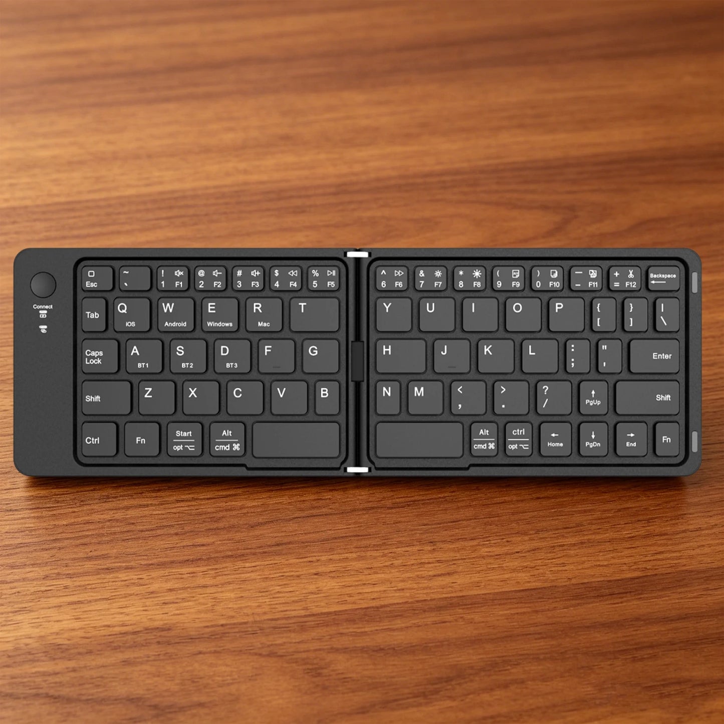 Portable BT Key Pad Magnetic Lock Ultra-Thin Folding Keyboards Type-C Charging Travel Wireless Keyboards for Smartphone/Tablet