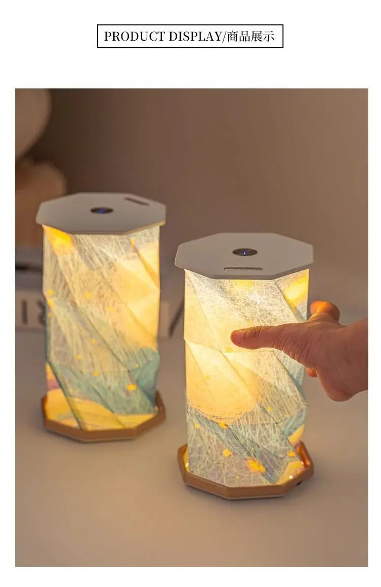 Van Gogh starry night light origami light merchandise warm romantic desk lamp creative decoration bedroom bedside ambient light