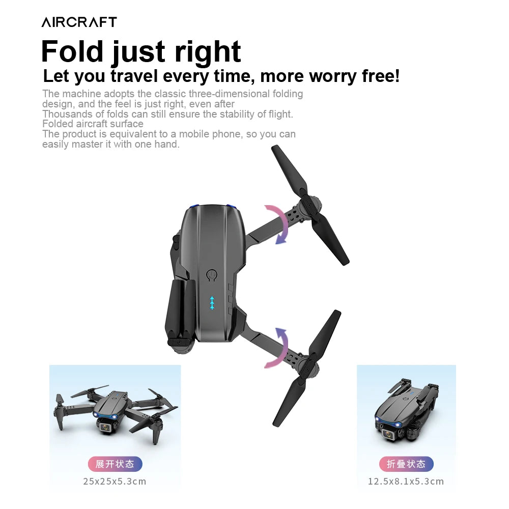New E99 K3 Mini Drone 4K Pro HD Dual Camera High Hold Mode with WiFi FPV Foldable Aerial Photography RC Quadcopter Helicopter
