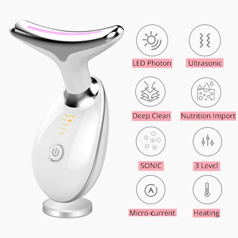 Neck Facial Lifting Device Ems Neck Face Lifting Massager Microcurrent Face Massager Led Photon Therapy Anti Wrinkle Beauty Tool