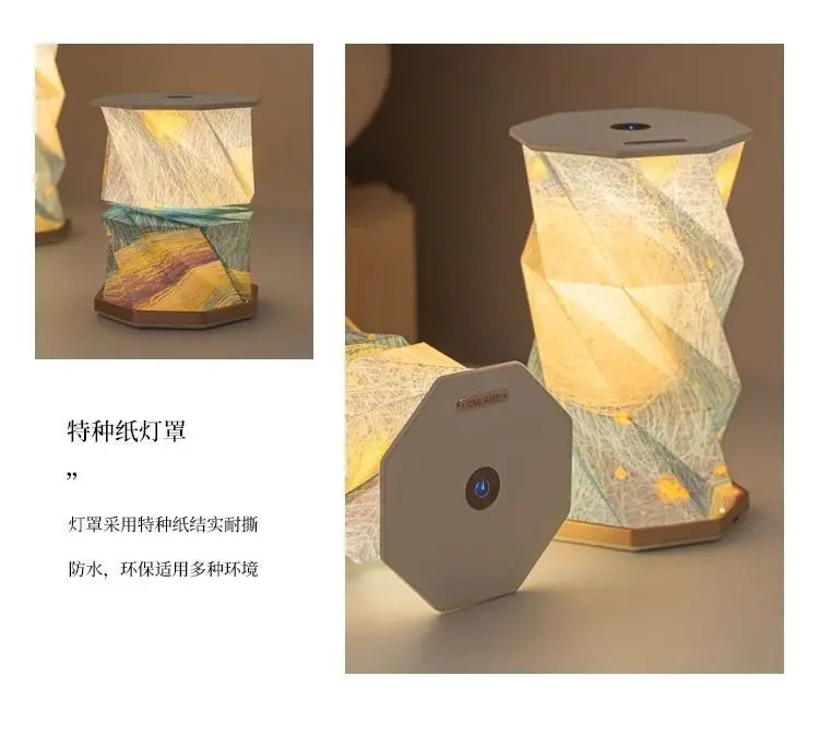 Van Gogh starry night light origami light merchandise warm romantic desk lamp creative decoration bedroom bedside ambient light