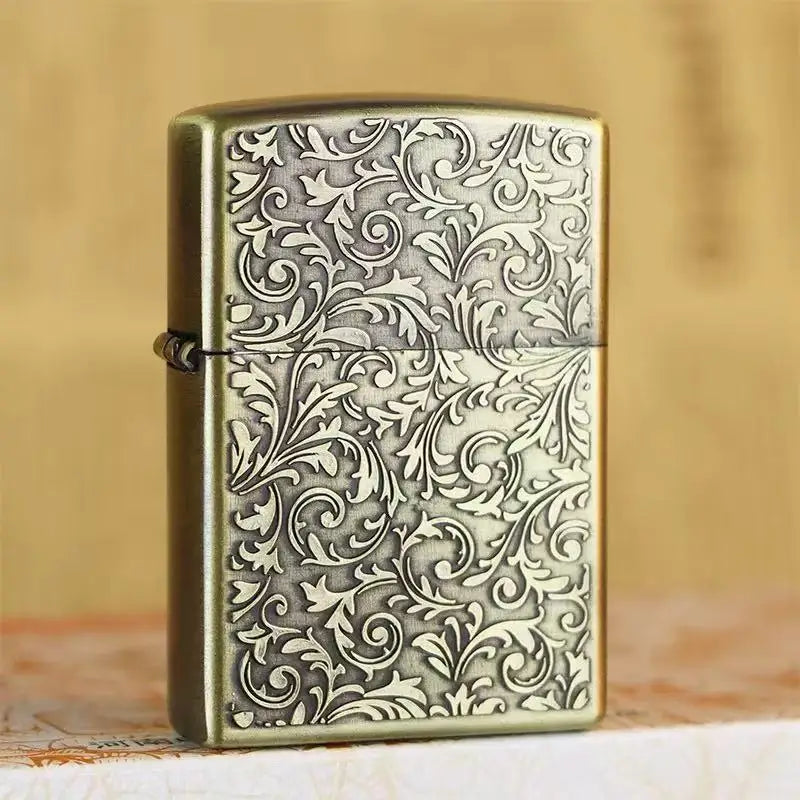 New Creative Embossed Grinding Wheel Fuel Lighter, Classic Windproof Lighter, Cigarette Accessories, Men's Gift