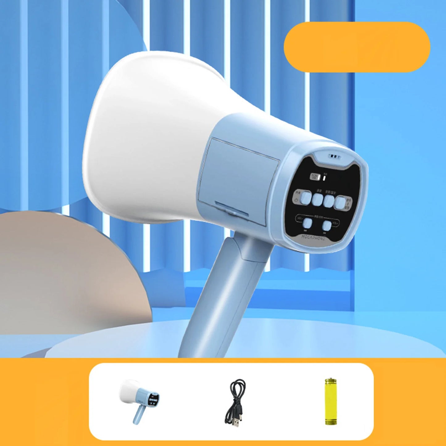 Megaphone Speaker User Friendly Portable Megaphone Bullhorn for Selling Promotions Safe Drills Cheerleading Fans Outdoor Sports