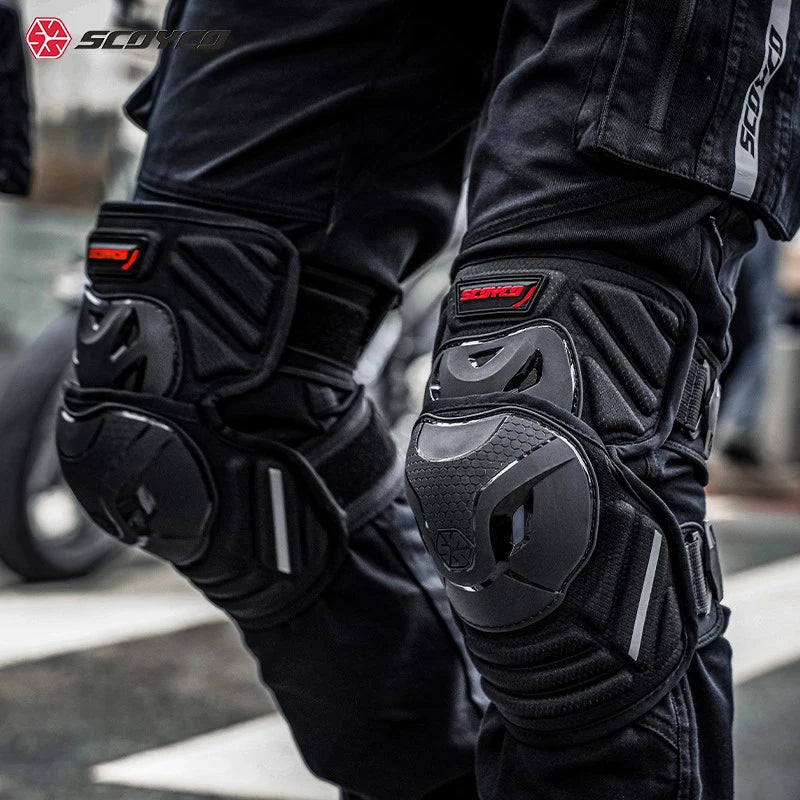 SCOYCO Motorcycle Knee Pads Motorbike Riding Guards Protection Equipment Gear Motocross MTB Bike Joelheira Kneepad Safety Guards