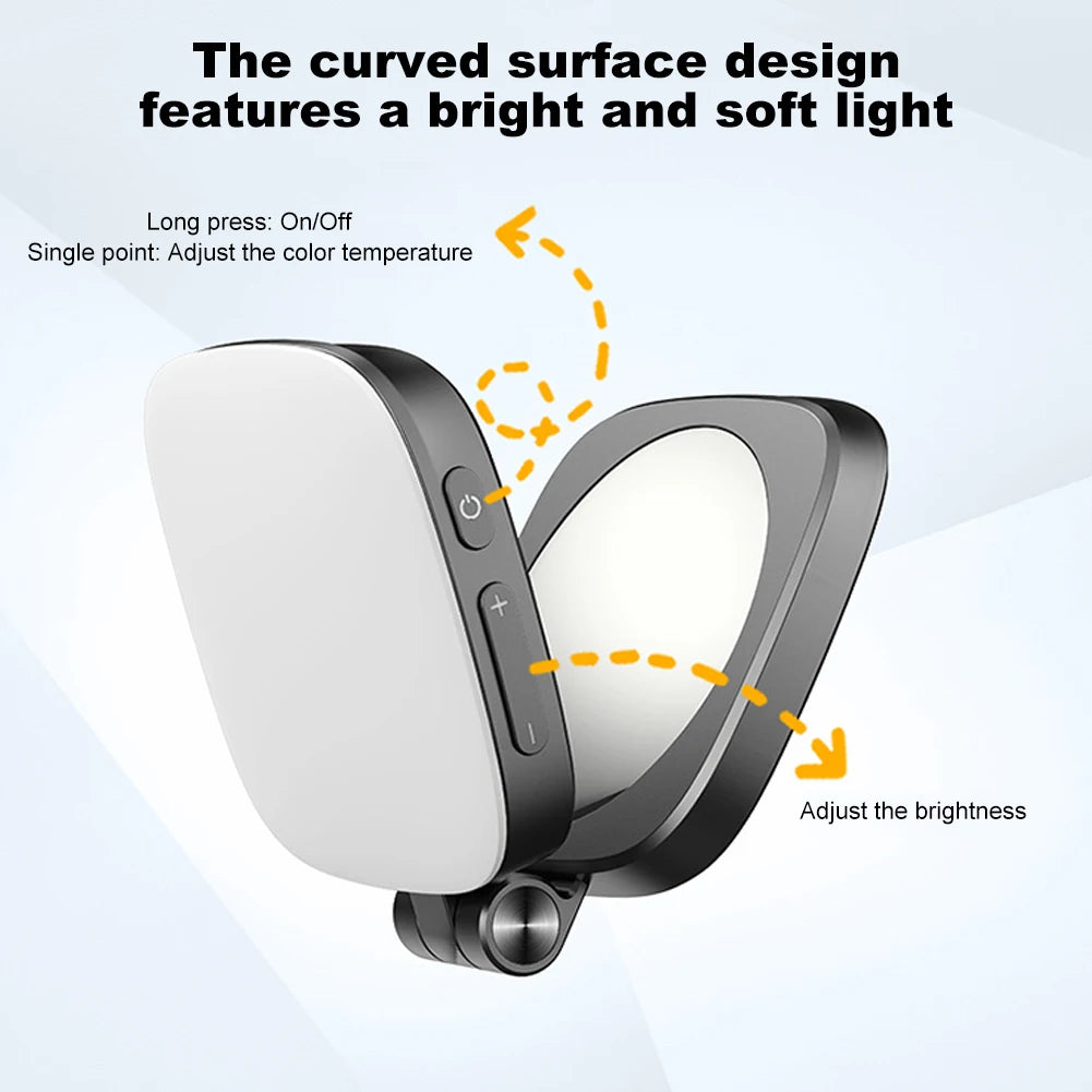 Magnetic Phone Selfie Light Mobile Phone Fill Light with Mirror Pocket Light Folding LED Phone Fill Light for Makeup Photography