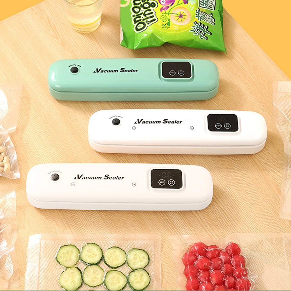 Food Vacuum Saver Dry & Moist Food Modes Food Saver With Bag Cutter with 10Pcs Seal Bags