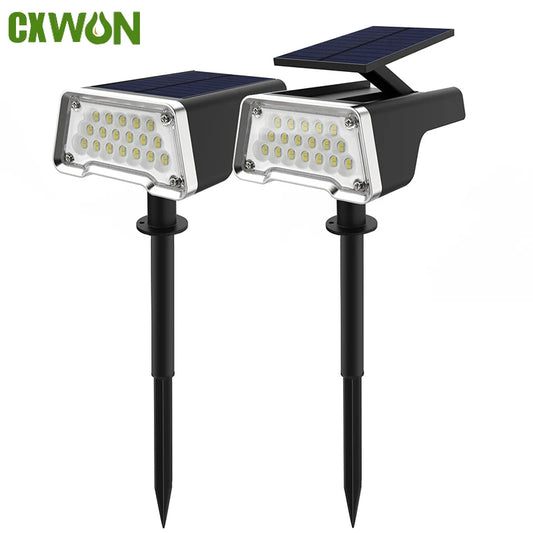 Solar Lawn Lamp Outdoor Adjustable Solar LED Wall Lights Sunlight Landscape Spotlights Yard Garden Driveway Path Light