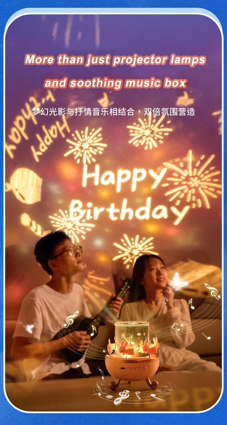 Star sky projection, small night light, carousel, horse, remote control, bluetooth audio, beautiful birthday gifts, night lamps