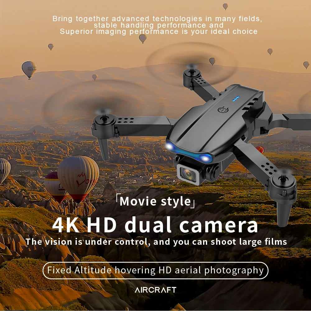 New E99 K3 Mini Drone 4K Pro HD Dual Camera High Hold Mode with WiFi FPV Foldable Aerial Photography RC Quadcopter Helicopter