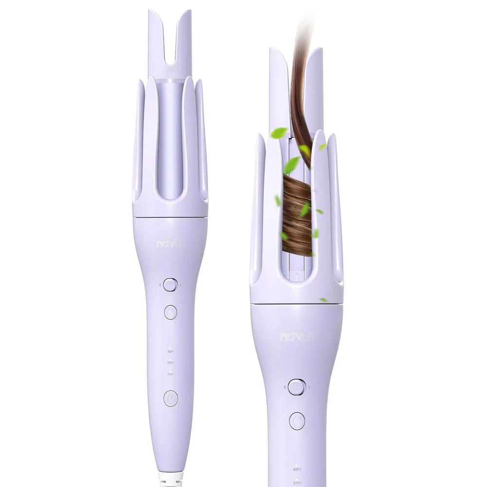 1.25 Inch Rotating Curling Iron for Effortless Waves and Beach Curls, Auto Hair Curler with 60M Ions Anti-Scald, Fast Heating fo