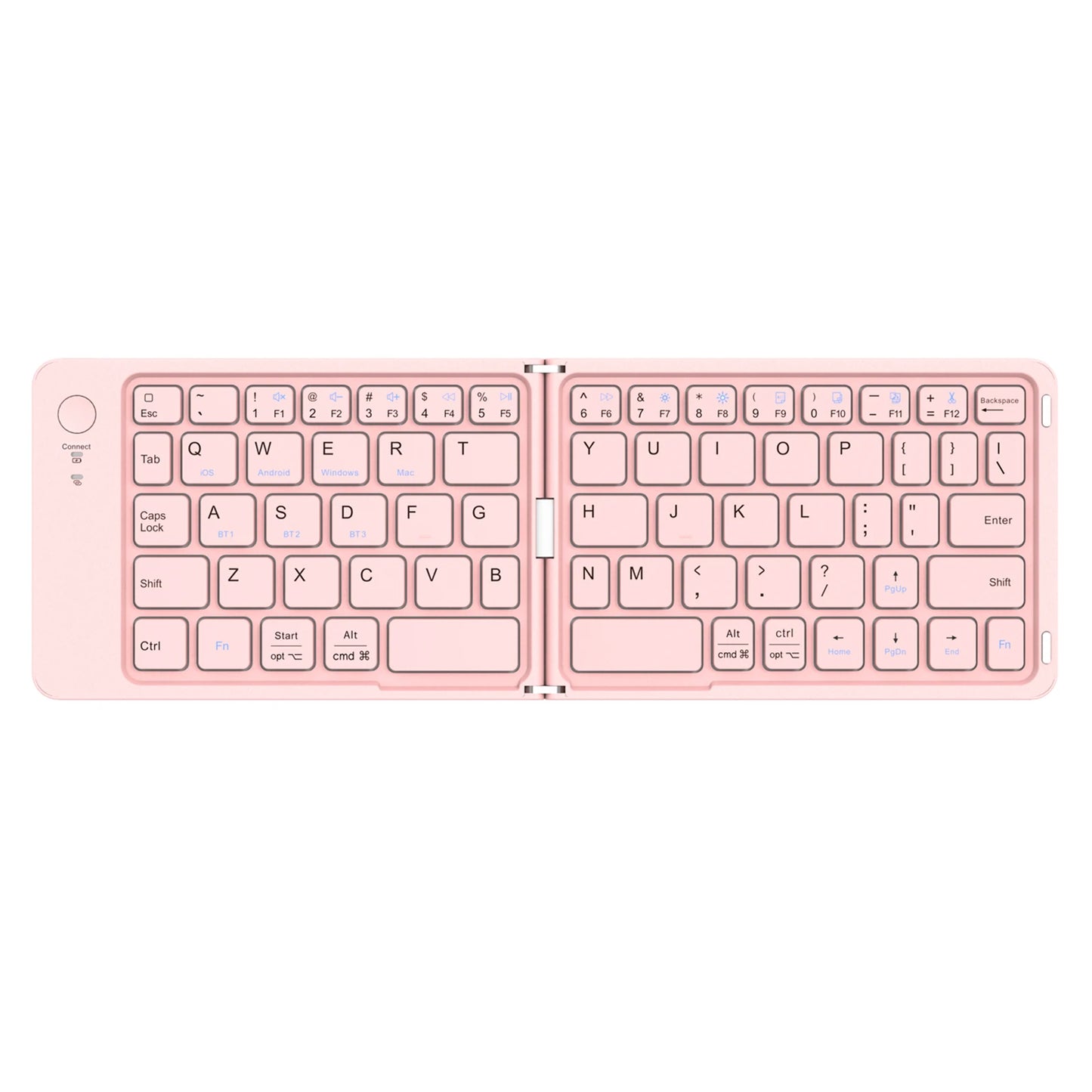 Portable BT Key Pad Magnetic Lock Ultra-Thin Folding Keyboards Type-C Charging Travel Wireless Keyboards for Smartphone/Tablet
