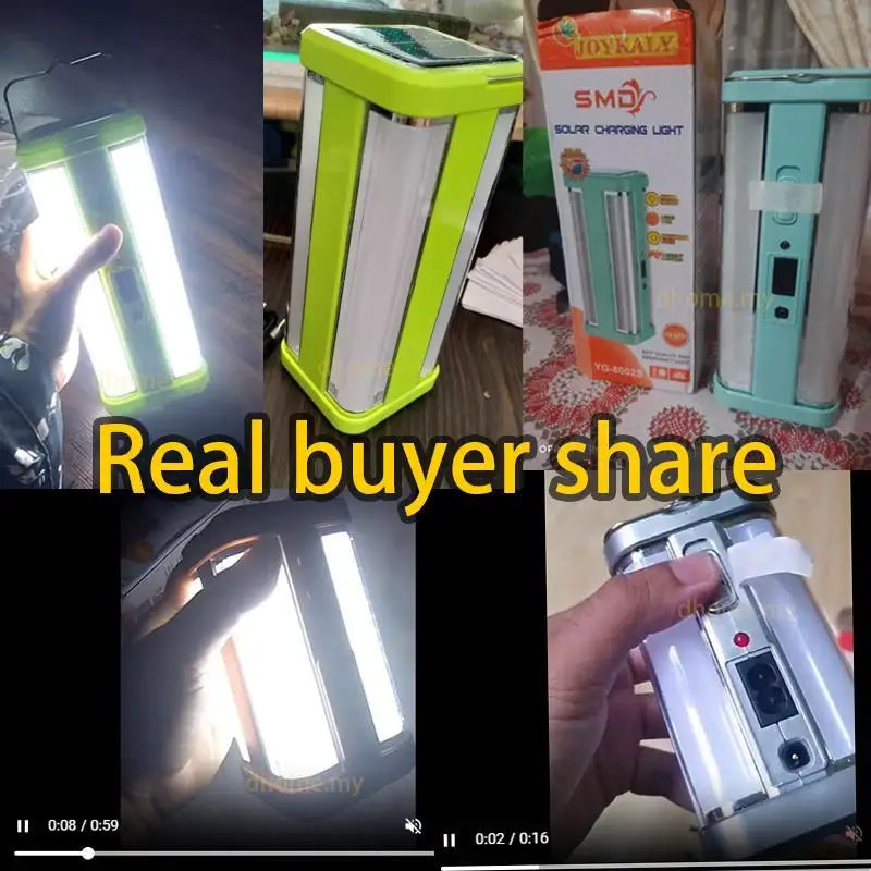 LED Solar Camping Light 2 Mode Flashlight Multipurpose Rechargeable Portable Waterproof Tent Lantern Lampu