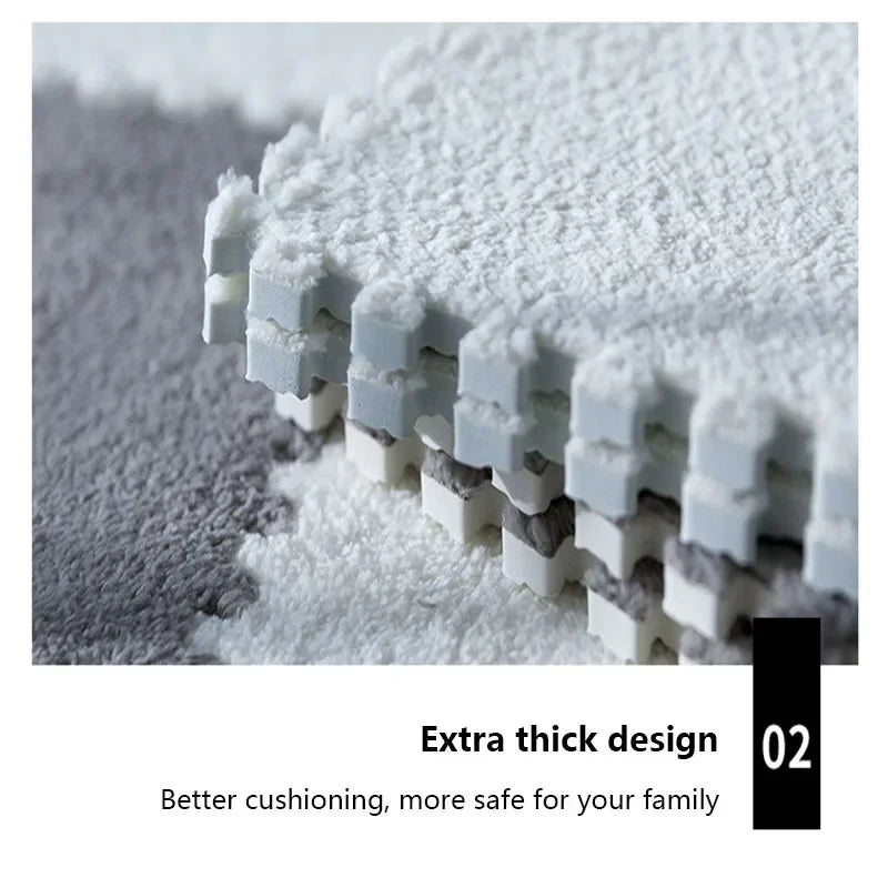 30*30cm Plush Rugs Bedroom Bedside Patchwork Carpets Window Cushion Ins Style Foam Cushion Cut Remove and Wash Patchwork Mats