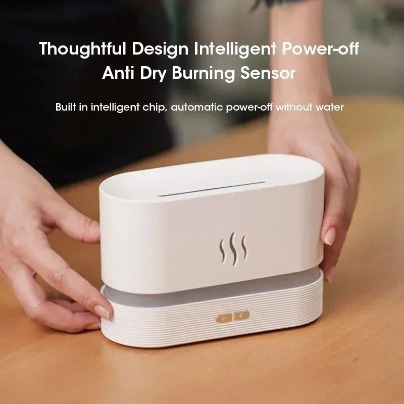 Intelligent Desktop Small Air Humidifier Simulated Flame Aroma Diffuser LED Light Novel Creative Gift for Home Office
