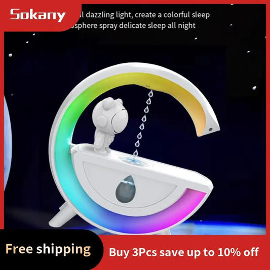 Anti-Gravity Air Humidifier RGB Light Ultrasonic Humidifier White With Bluetooth 5.0 Speaker For Home Office