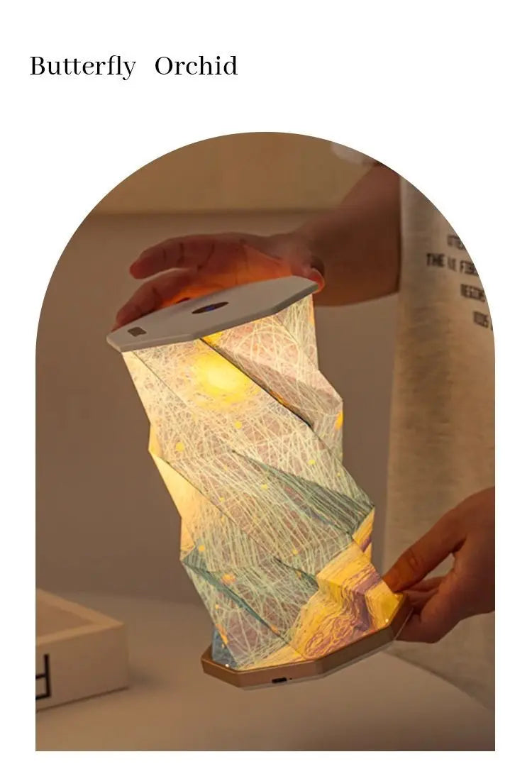 Van Gogh starry night light origami light merchandise warm romantic desk lamp creative decoration bedroom bedside ambient light