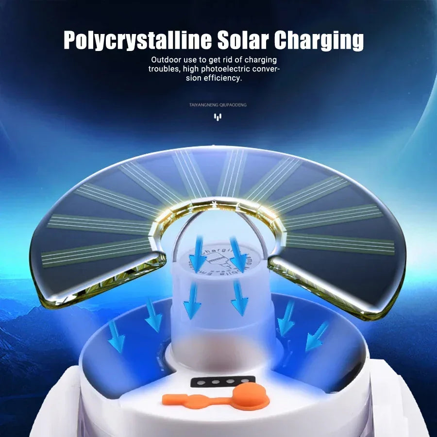 Solar Rechargeable Camping Lantern Light,Portable LED Flashlight,Outdoor Hanging Lamp,Hook,Multi Angle Lighting,Camping Fishing