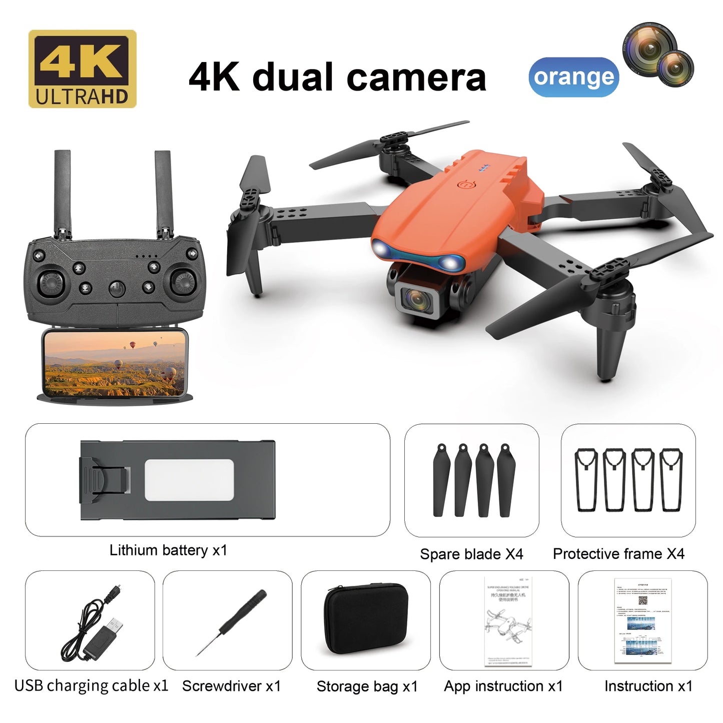 New E99 K3 Mini Drone 4K Pro HD Dual Camera High Hold Mode with WiFi FPV Foldable Aerial Photography RC Quadcopter Helicopter