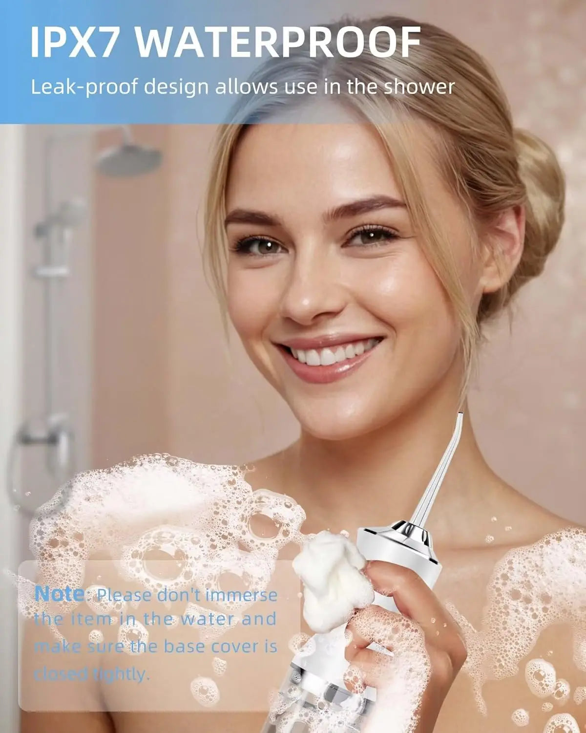 Water Dental Flosser Teeth Picks - 4 Jets 3 Modes Portable Cordless Water Flosser for Teeth Cleaner, IPX7 Waterproof Oral Irriga