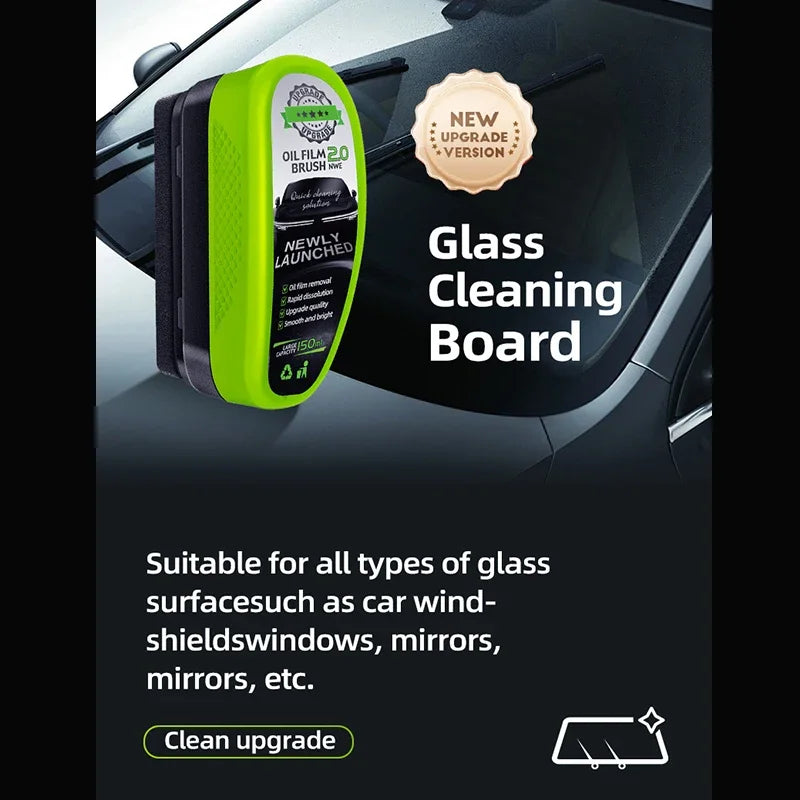 Car Glass Oil Film Remover Automotive Glass Sponge Cleaning Brush Front Inner Windshield Glass Oil Film Cleaner For Car Cleaning