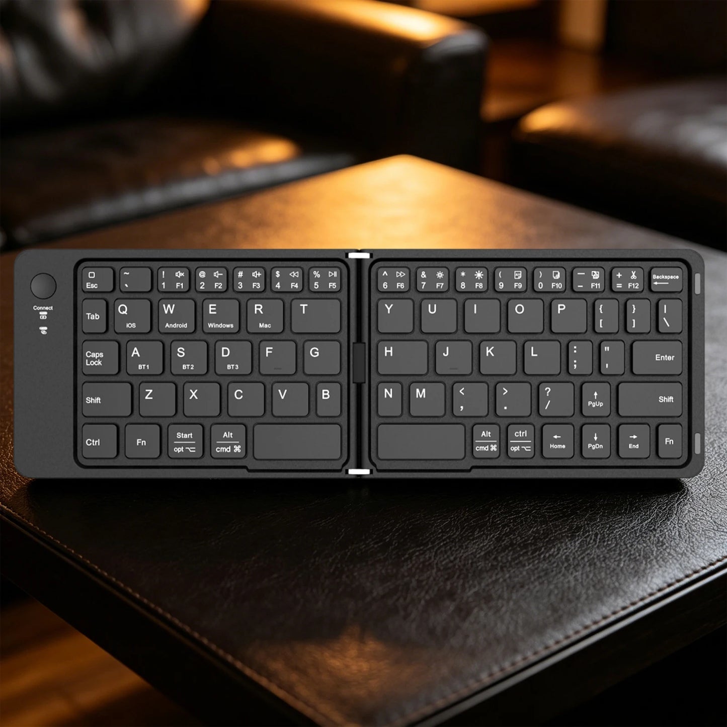 Portable BT Key Pad Magnetic Lock Ultra-Thin Folding Keyboards Type-C Charging Travel Wireless Keyboards for Smartphone/Tablet