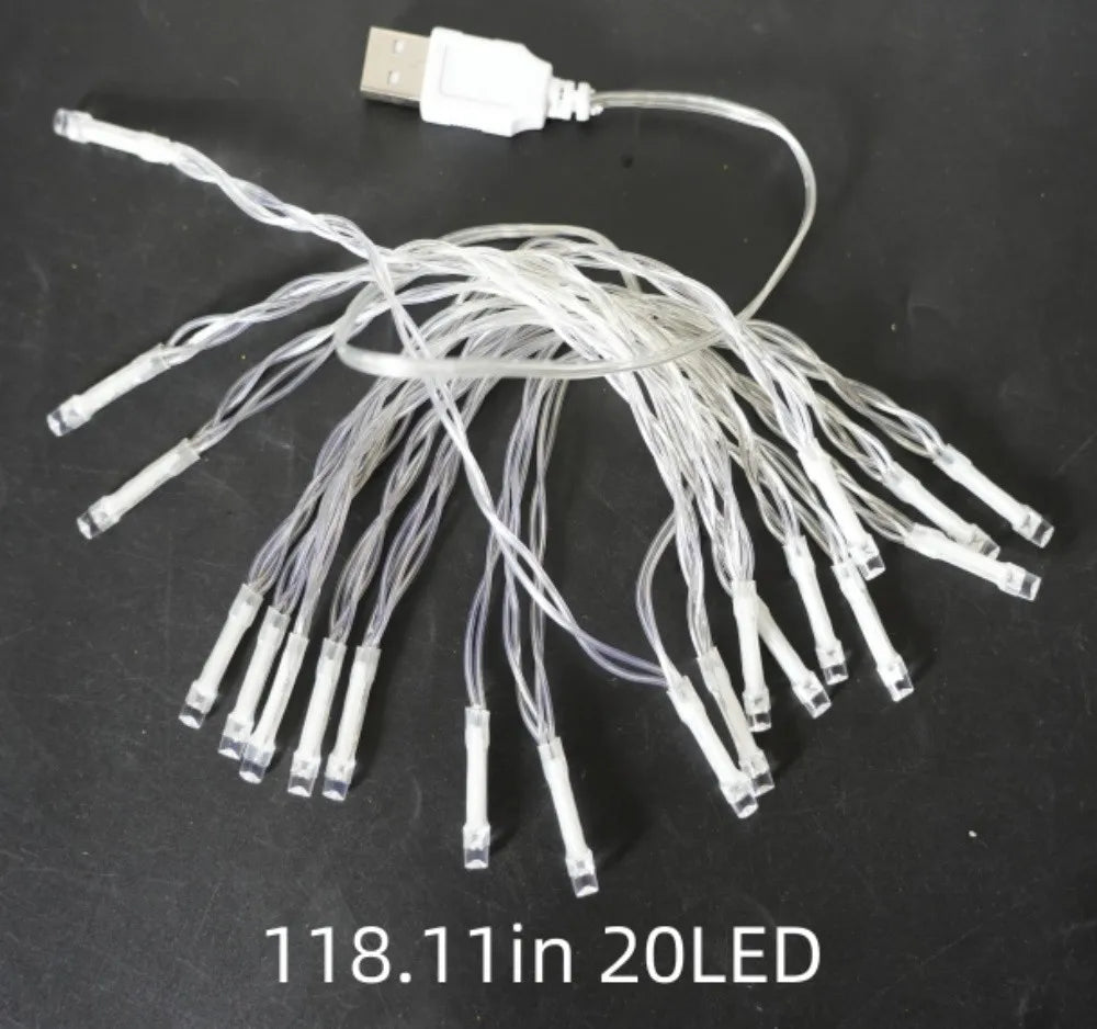 133 3M20LED USB Color Battery Box Bare Light String, Suitable for Party, Festival, Bedroom, Living Room, Wedding Decoration