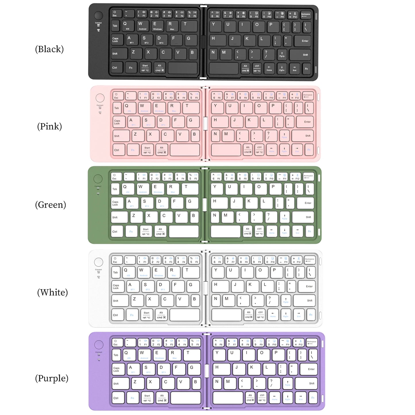 Portable BT Key Pad Magnetic Lock Ultra-Thin Folding Keyboards Type-C Charging Travel Wireless Keyboards for Smartphone/Tablet
