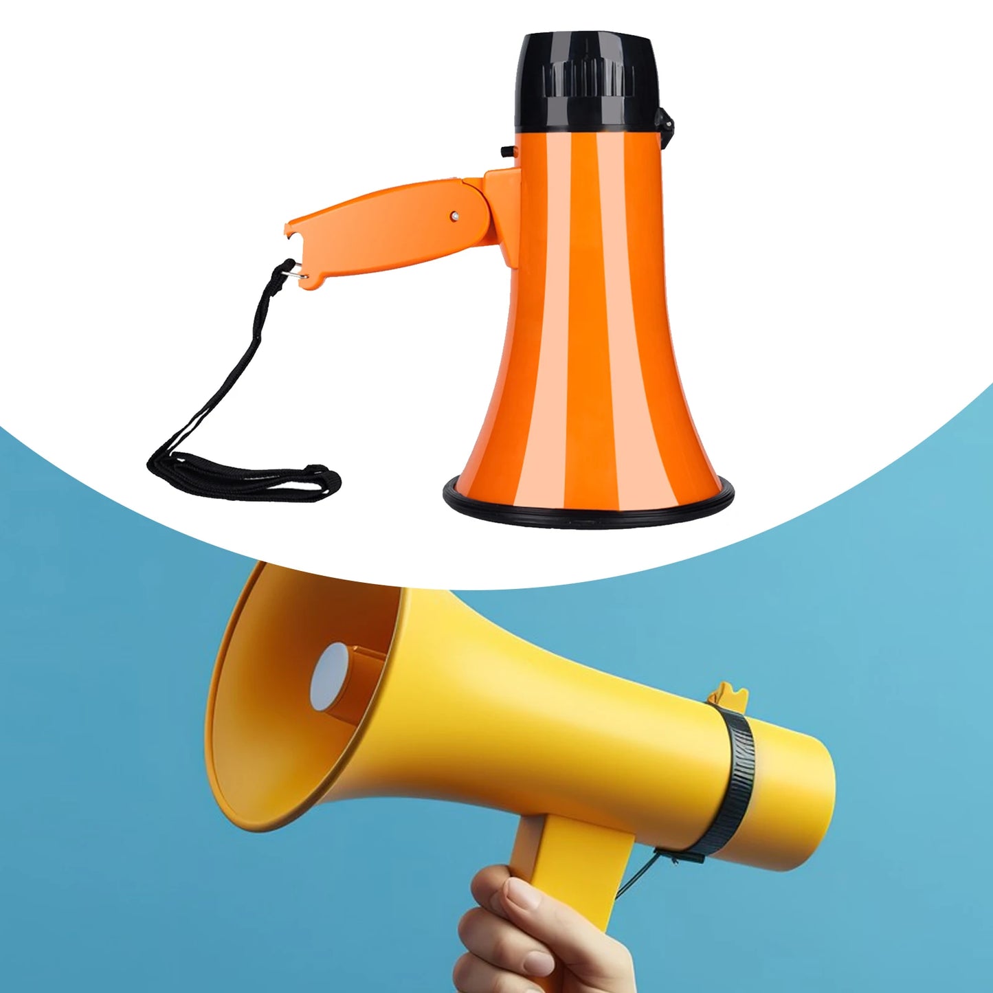 Megaphone Speaker User Friendly Portable Megaphone Bullhorn for Selling Promotions Safe Drills Cheerleading Fans Outdoor Sports