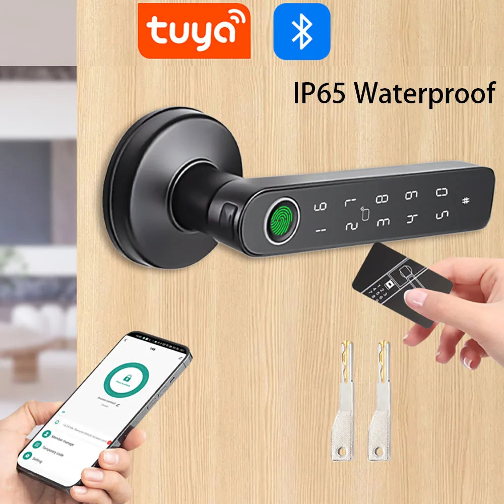 TTLock/tuya APP Smart Fingerprint Lock password code Door Lock Bluetooth Biometric fingerprint lock Electronic Handle Lock