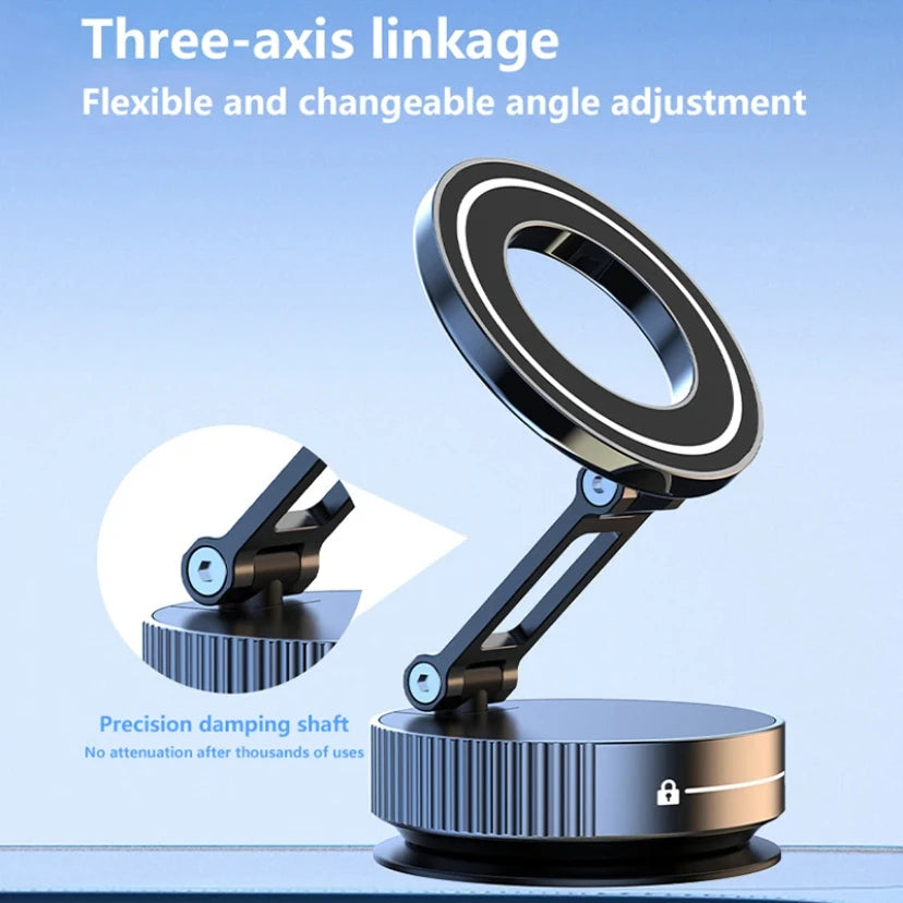Vacuum Magnet Bracket Stand 360° Adjustment Design Strong Adsorption Magnetic Foldable Phone Holder Car Mount Suction Cup