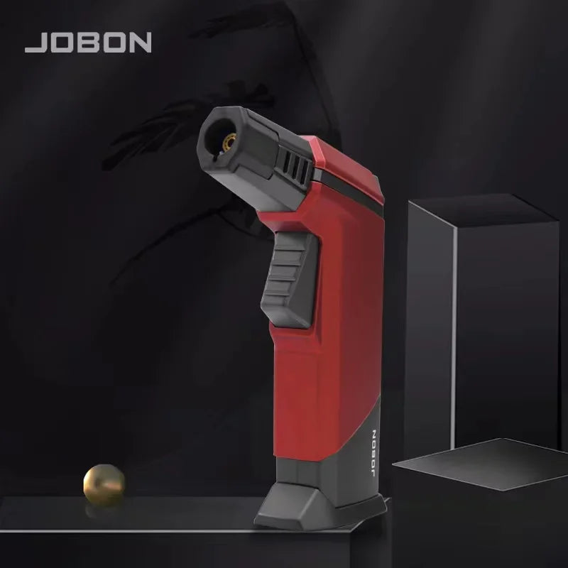 New JOBON Strong Blue Flame Spray Gun Inflatable Lighter Fire Lock Anti Slip Base Gas Lighter Outdoor BBQ Kitchen Cigar Lighters
