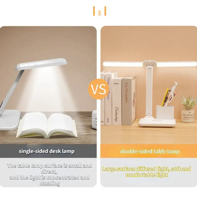 LED Desk Lamp Touch Dimming Table Lamp USB Charging Foldable With Pen Holder Night Light For Bedroom Student Study Reading