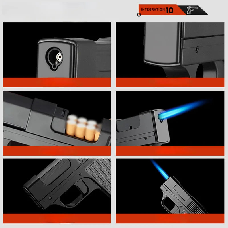 New Focus Gun-shaped Cigarette Case Lighter Thick Branch Medium Branch Fine Branch Cartridge Universal Pistol Shape