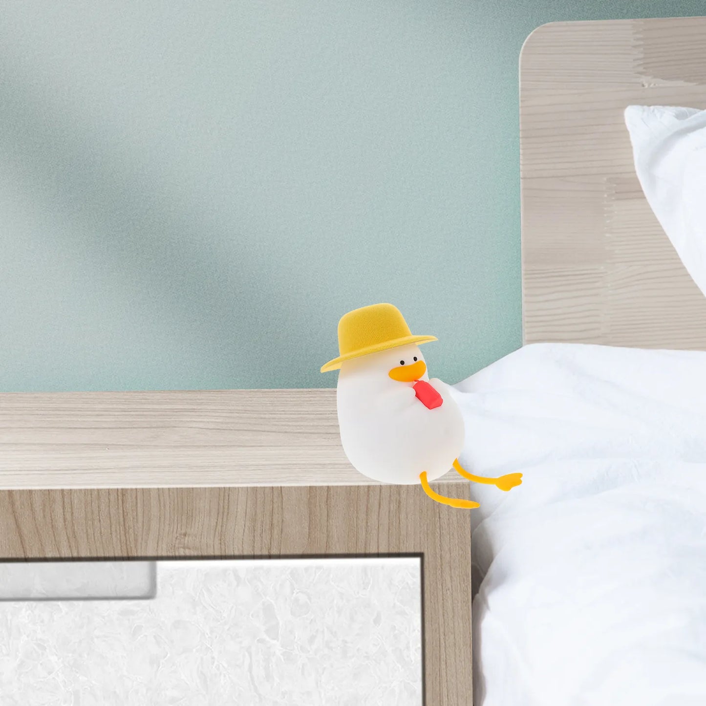 Duck Night Light Soft Silicone Tap-Controlled LED Nursery Lamp for Bedroom Aesthetic Decorative Nightlight Lamp Small