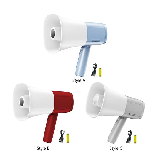 Megaphone Speaker User Friendly Portable Megaphone Bullhorn for Selling Promotions Safe Drills Cheerleading Fans Outdoor Sports